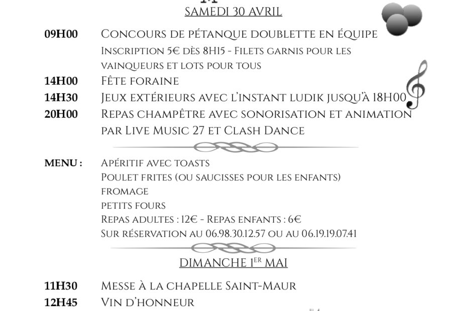 programme de la fête 1er mai 2022