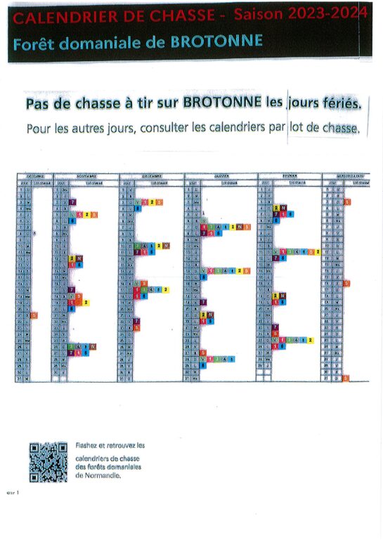 calendrier chasse 2023/2024